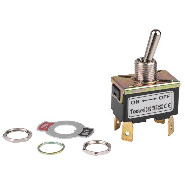 Main product image for DPST On/Off Toggle Switch 4 Spade 20A 125VAC 2 060-454